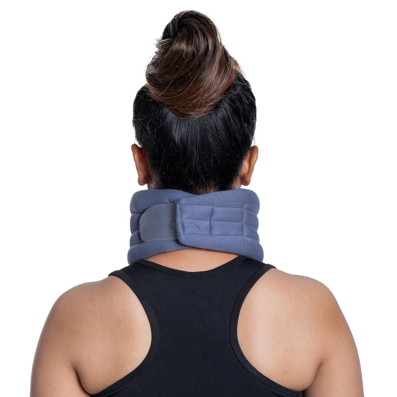 [Australia] - Wonder Care Cervical Collar for Neck Pain Soft Neck Support Brace for Spondylitis Neck Pain Relief for Men & Women Grey (Large: 4"-4.5") L (Pack of 1) 