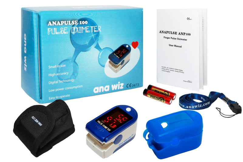 [Australia] - Anapulse ANP100 Finger Pulse Oximeter With LED Display (Includes Carrycase, Batteries and Lanyard) 