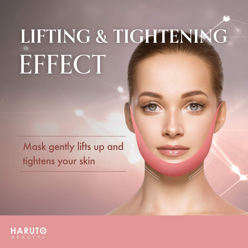 [Australia] - HARUTO BEAUTY+ V Line Perfection Lifting Mask_1p, Reusable Double chin reducer, face line slimming strap, Jaw tightening & firming bandage, V shape contour patch, facelift anti-aging for women. 