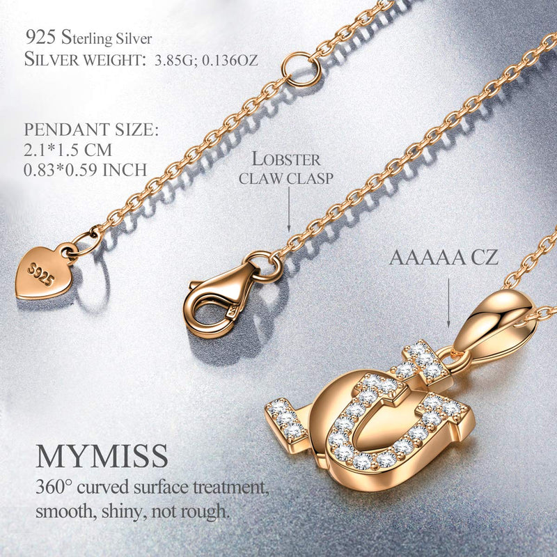 [Australia] - My Miss Satellite Series Necklace for Women 925 Sterling Silver Rose Gold Plated Necklace with Zirconia from Swarovski Silver Necklace for Women 