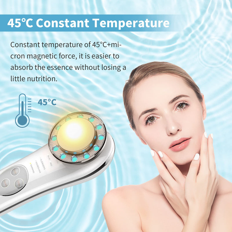 [Australia] - 7 in 1 Face Massager, Daily Care-Firming-Vibration Facial Massage, Anti-Aging-Skin Tightening-Wrinkle Reducing-Massage, Eye - Deep Cleaning Skin 