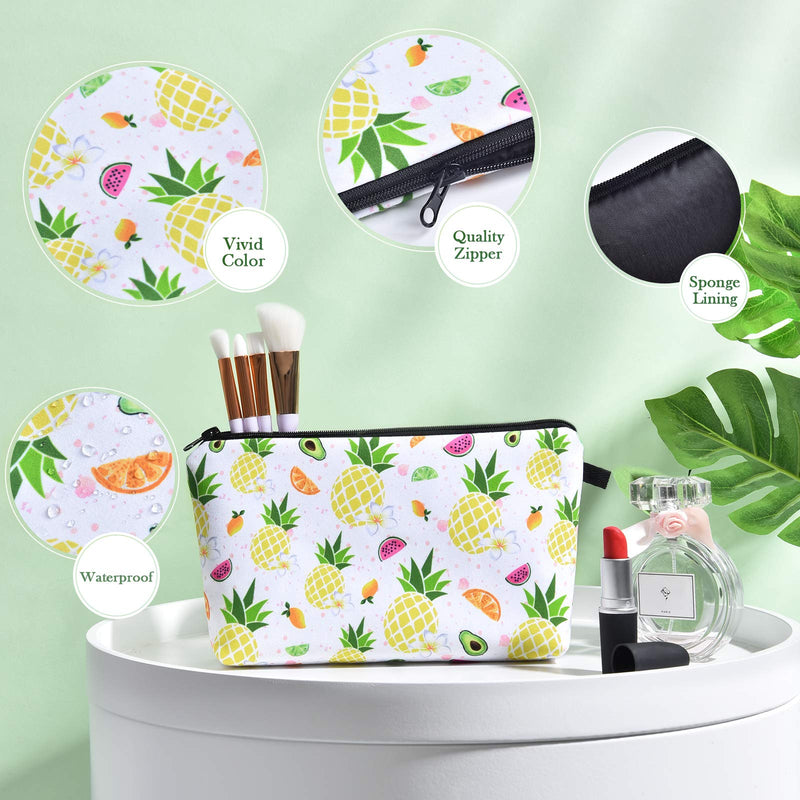 [Australia] - Cosmetic Bag for Girls - Pineapple Makeup Bag Water-resistant Vanity Toiletry Bag Pouch Beauty Cosmetic Travel Organizer Gift Gadget Pencil Case 