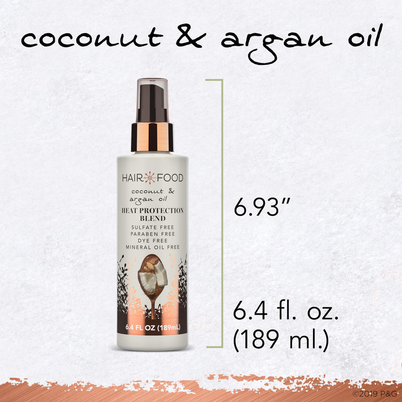 [Australia] - Hair Food Coconut & Argan Oil Heat Protectant Spray Blend, Paraben & Dye Free, 6.4 fl oz 