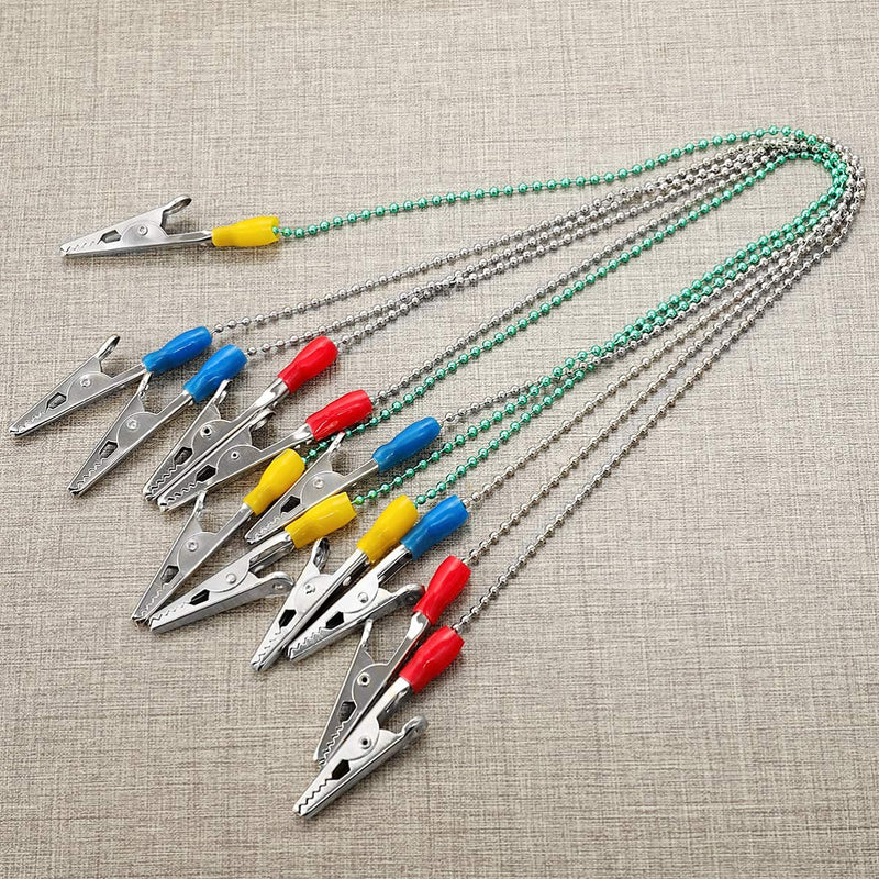 [Australia] - IMIKEYA 6 Pcs Dental Ball Chain Clips Metal Flexible Adjustable Adult Towel Napkin Holder Neck Strap for Baby Elderly 