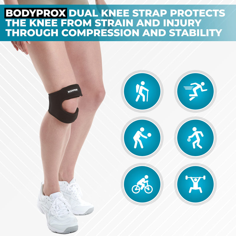 [Australia] - Patellar Tendon Support Strap (Small/Medium), Knee Pain Relief Adjustable Neoprene Knee Strap for Running, Arthritis, Jumper, Tennis Injury Recovery, S/M S/M (Pack of 1) 