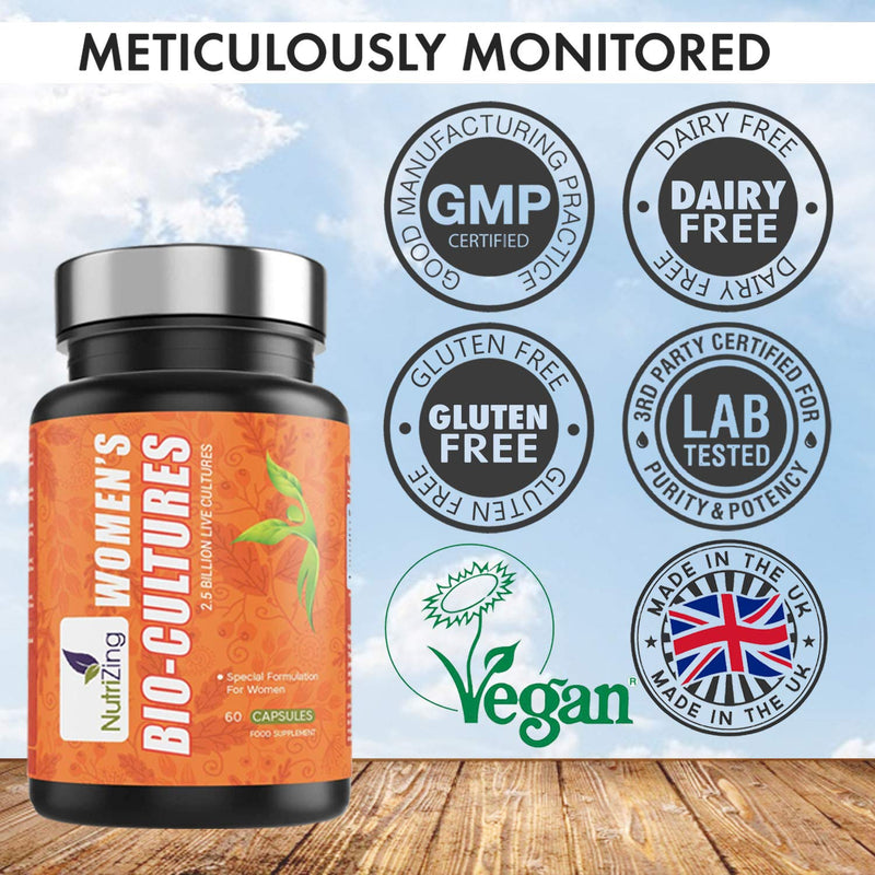 [Australia] - Live Cultures for Women. Nutritionist Formulated Special Bacterial Strains - Lactobacillus Reuteri and Lactobacillus Rhamnosus. Vegan & No Dairy. 2.5 Billion CFUs per Capsule by NutriZing 