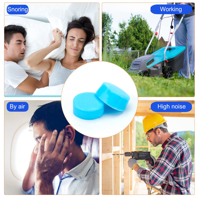 [Australia] - Reusable Super Soft Noise Reduction Silicone Ear Plugs, 35dB Highest NRR, Waterproof Noise Cancelling Ear Plugs for Sleeping, Swimming, Shooting, Airplanes, Concerts, Mowing Blue + Orange 