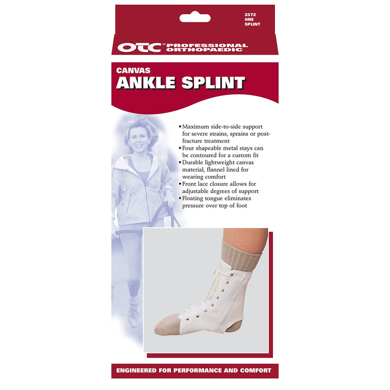 [Australia] - OTC Ankle Splint, Canvas Lace-Up, Rigid Metal Stays, Large 