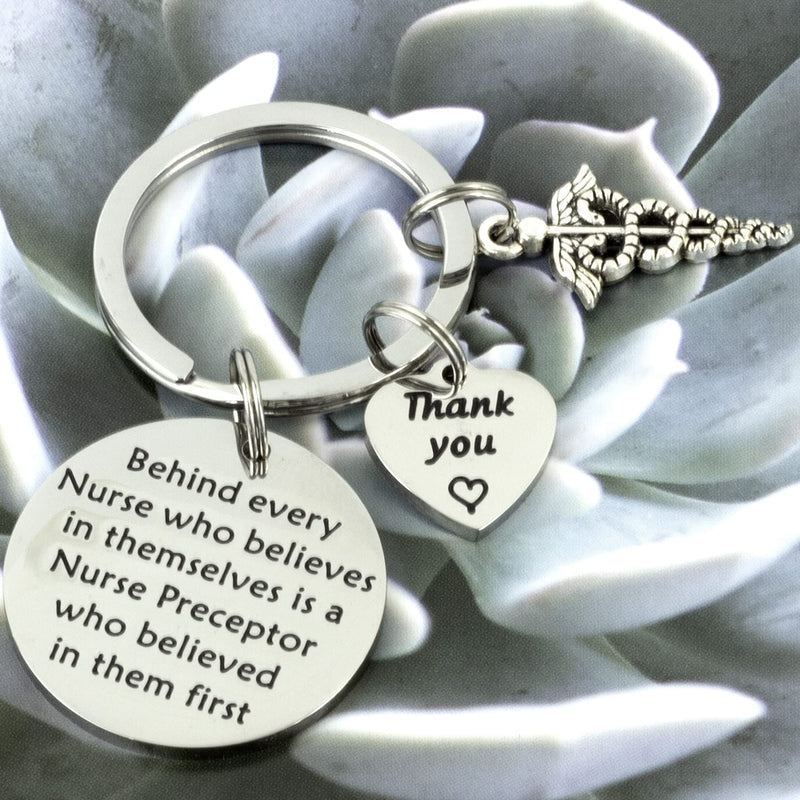 [Australia] - Hutimy Nurse Instructor Gifts Keychain Clinical Instructor Jewelry Nursing Preceptor Nurse Preceptor Key Chain Silver 