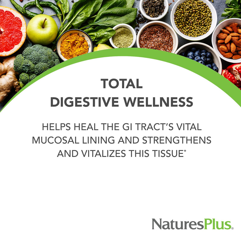 [Australia] - NaturesPlus GI Nutra Total Digestive Wellness - Natural Probiotics Supplement with Prebiotics, Digestive Enzymes, Calcium and Glutamine for Gut Health - Vegetarian, Gluten Free - 90 Tablets 90 Count (Pack of 1) 