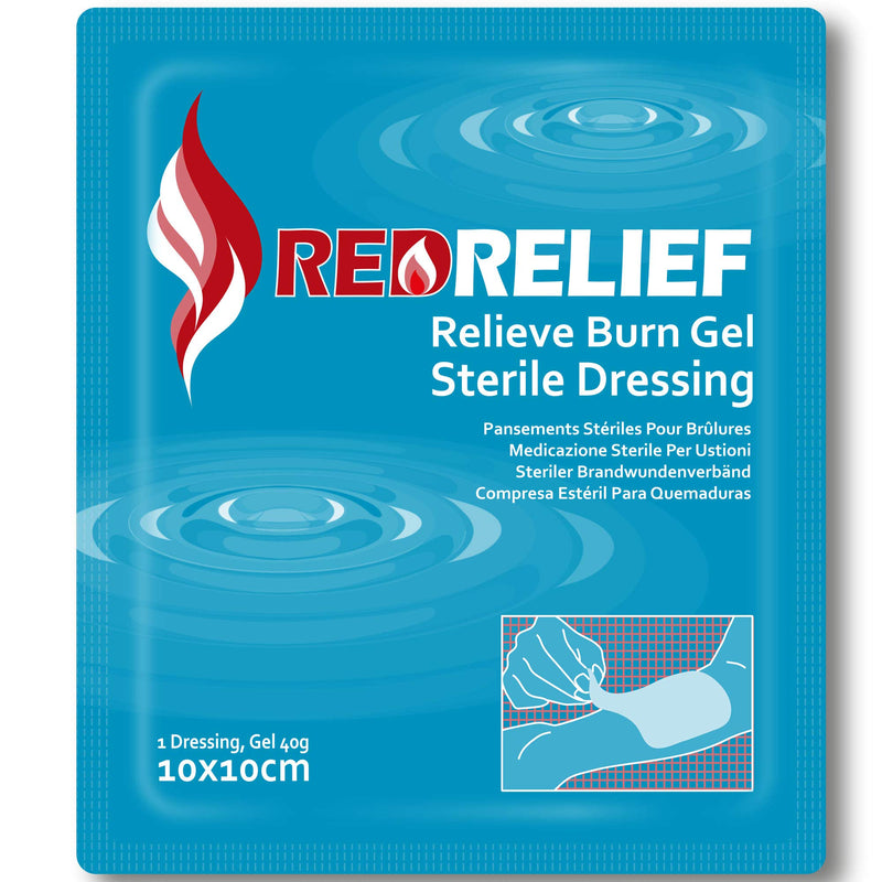 [Australia] - Pack of 5 RedRelief Emergency 10x10cm Burn Dressing - cools, soothes and relieves pain 