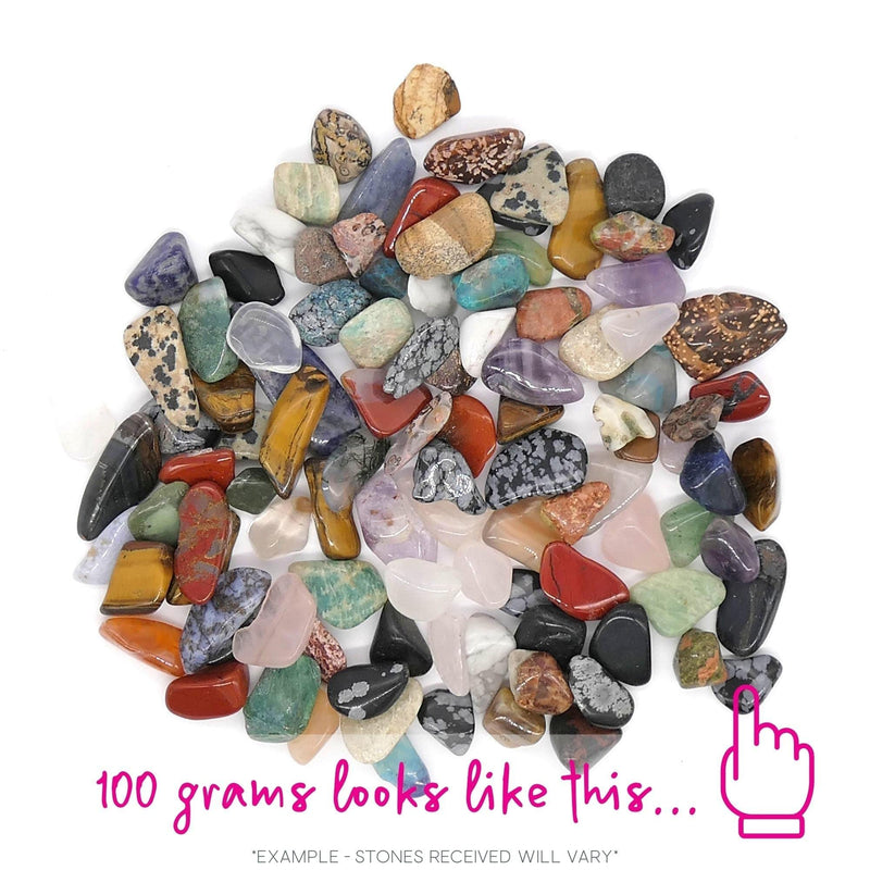 [Australia] - Polished Tumblestone Gemstones, Pocket Reiki, Chakra, Mineral Rocks, 100g Pack (90 to 100 Stones) Size: Extra Small Mix 5mm - 10mm Mixed Stones 