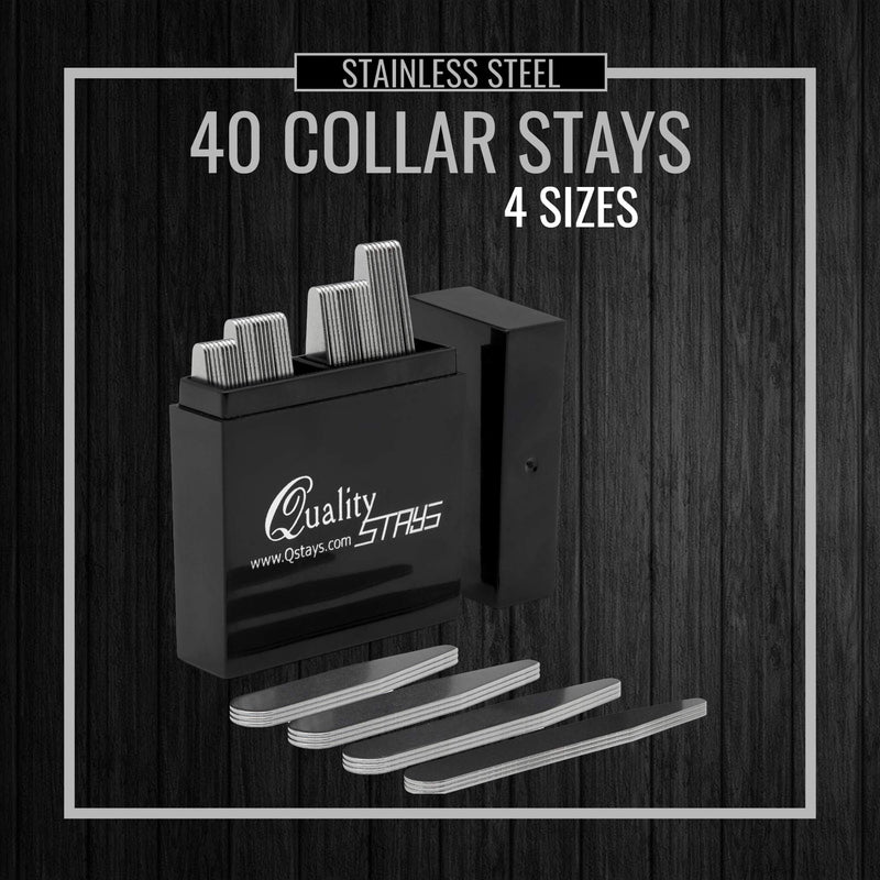 [Australia] - 40 Metal Collar Stays- 4 Sizes in a Box for Men 