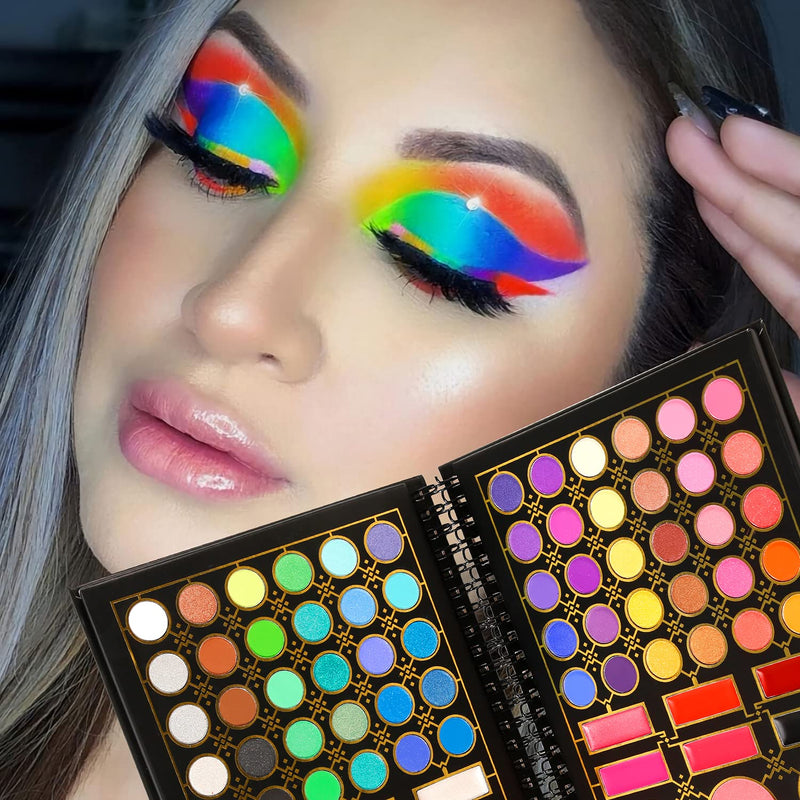 [Australia] - Makeup Pallet Eyeshadow, DE’LANCI Just Dancing Cute Makeup Palette Set, Pro 78 Colors Eyeshadow Pallet Set Matte Shimmer Eye Shadow Lip Gloss Contour Blush Powder Highlighter All In One Makeup Pallet 