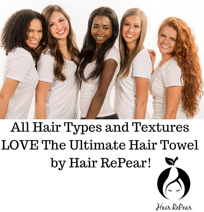 [Australia] - Hair RePear Ultimate Hair Towel - Anti Frizz Premium Cotton Product to Enhance Healthy Natural Hair Perfect for Plopping Wrapping Scrunching Curly Wavy or Straight Hair – 3 Great Sizes 29x45in Black 29" x 45" 