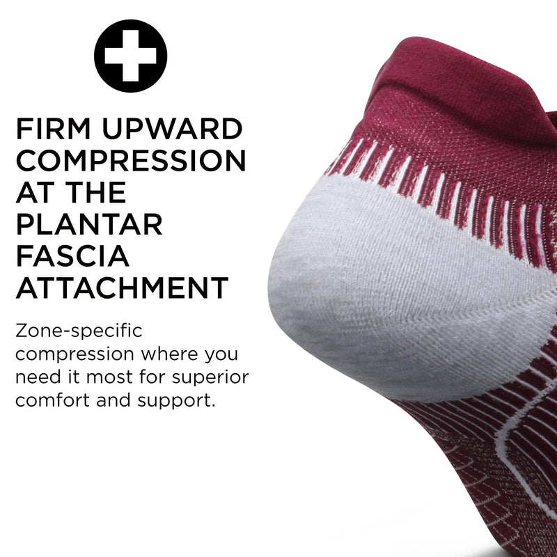 [Australia] - Feetures Plantar Fasciitis Relief Socks Light Cushion No Show Tab - Targeted Compression Small Bordeaux 