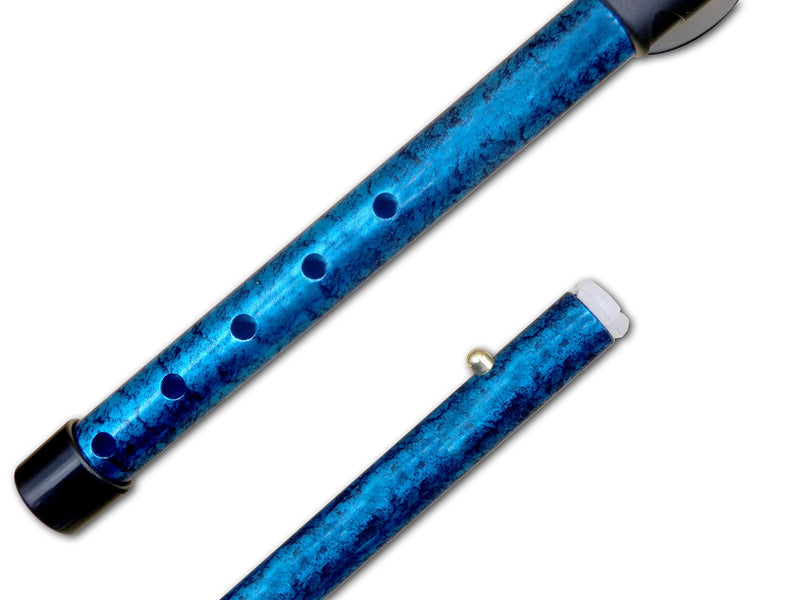 [Australia] - Walking Stick – Gel Handle Comfort Grip Collapsible Folding Cane for Men & Women - Adjustable Length - by Life Healthcare - Blue Crackle 