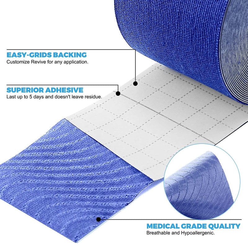 [Australia] - Kinesiology Tape (3 Uncut Roll) Kinetic Tape 16.4 ft Waterproof Athletic Sports Tape Physio Tape for Knees, Shoulder, Ankles, Elbow, Pain Relief,Joint Support (Navy Blue) (3 Rolls) Navy Blue 