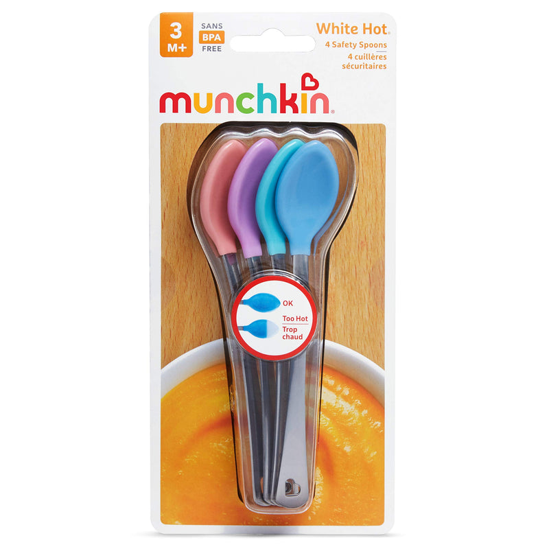 [Australia] - Munchkin® White Hot® Safety Baby Spoons, 4 Pack 4 Count 