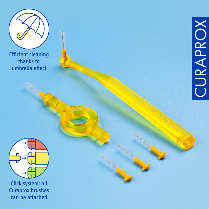 [Australia] - Curaprox CPS 09 Prime Start Interdental Brush Kit, Yellow - 5 x 0,9mm - 4,0mm Interdental Brushes + 2 Interdental Toothbrush Holders 