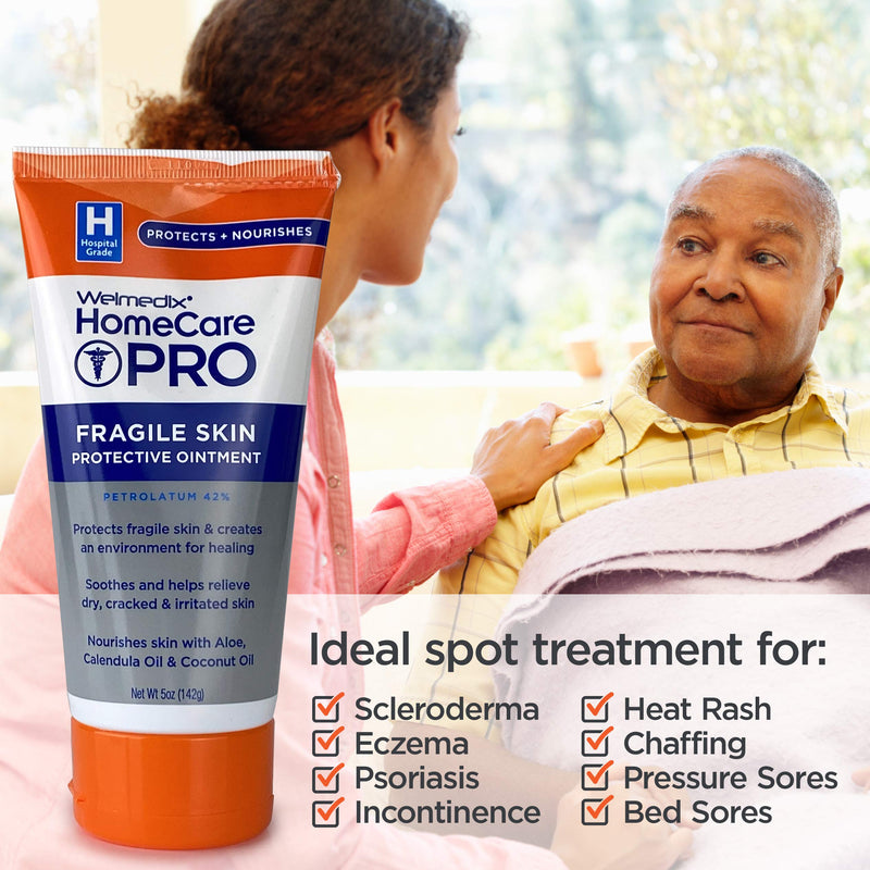 [Australia] - Welmedix Fragile Skin Protective Ointment | Hospital Grade Healing Ointment, Barrier Cream & Skin Protectant w/ Calendula for Treatment of Eczema, Psoriasis, Dermatitis, Bed Sores, Chafing (5oz Tube) 5 Ounce (Pack of 1) 