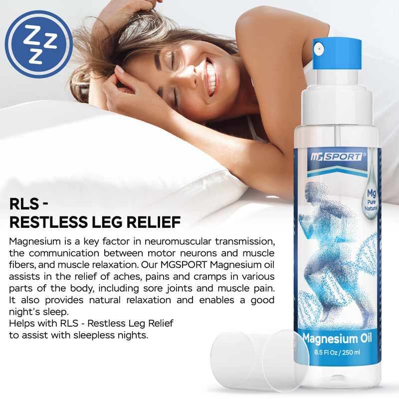 [Australia] - High Absorption Pure Magnesium Oil Spray � 250 ml � 100% Pure Magnesium Chloride from The Dead Sea, Without Preservatives � Supports Sleep, Muscle Recovery and Leg Cramps 