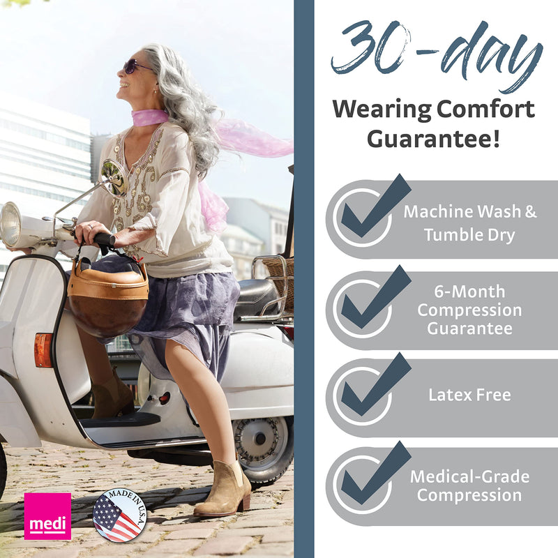 [Australia] - mediven Plus for Men & Women, 20-30 mmHg, Calf High Compression Stocking, Open Toe Beige 2 Petite 