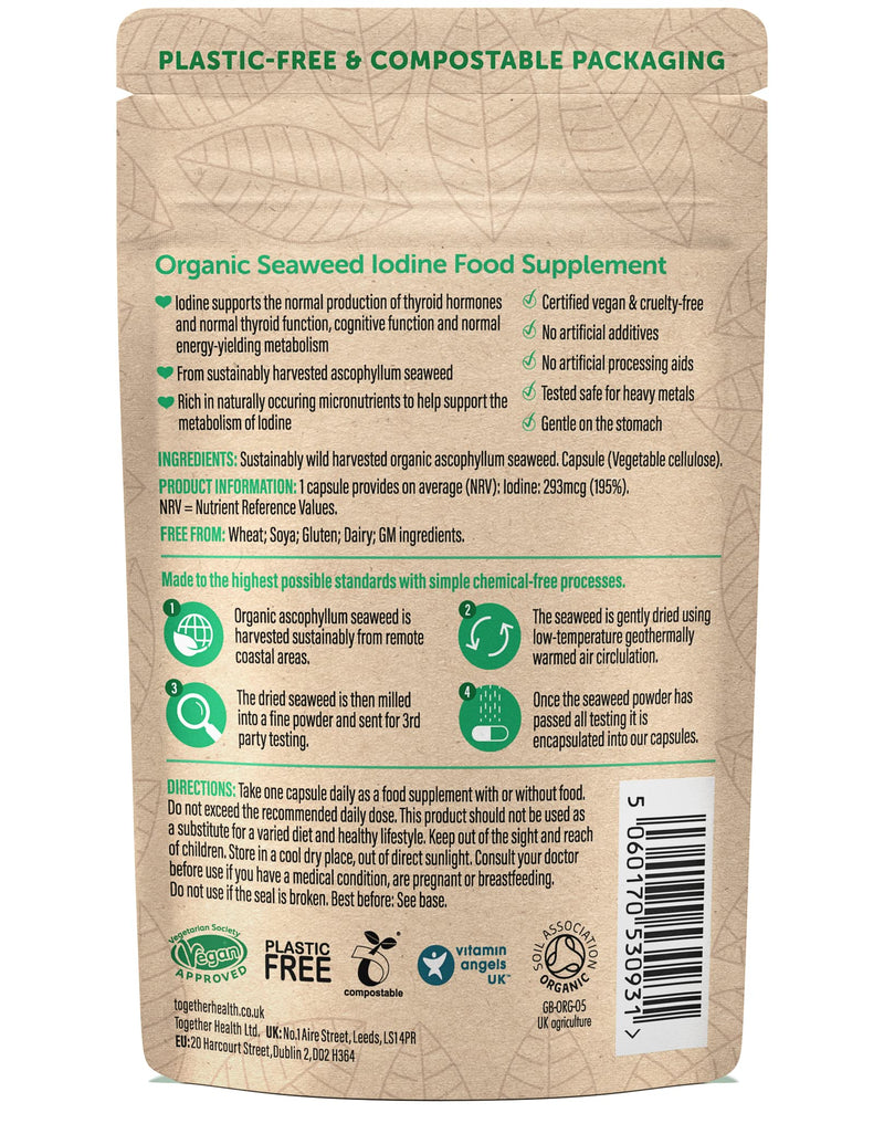 [Australia] - Organic Seaweed Iodine Supplement � Together Health � from Organic Seaweed � Natural Source of Iodine � Vegan Friendly � Made in The UK � 30 Vegecaps 30 Count (Pack of 1) 