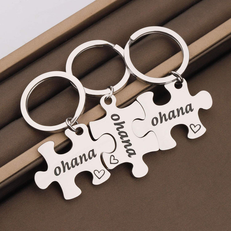 [Australia] - TGBJE Ohana Puzzle Keychain Set Ohana Means for Best Friend,Family 3 ohana set 