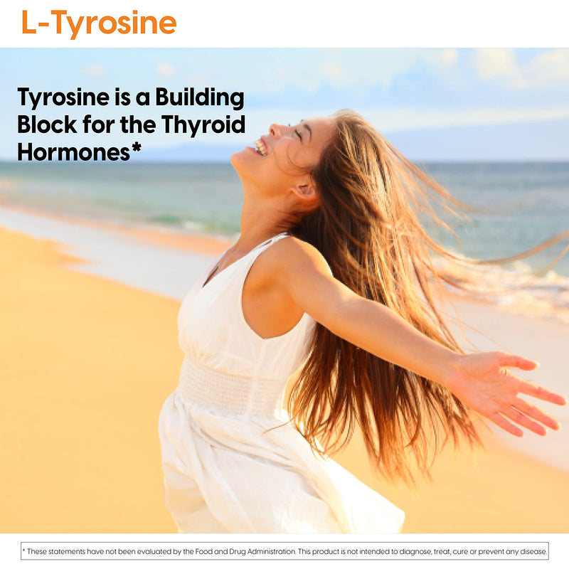[Australia] - Doctor's Best L-Tyrosine, Healthy Brain Function, Amino Acid, Healthy Glandular Function, Non-GMO, Gluten Free, 120 VC 