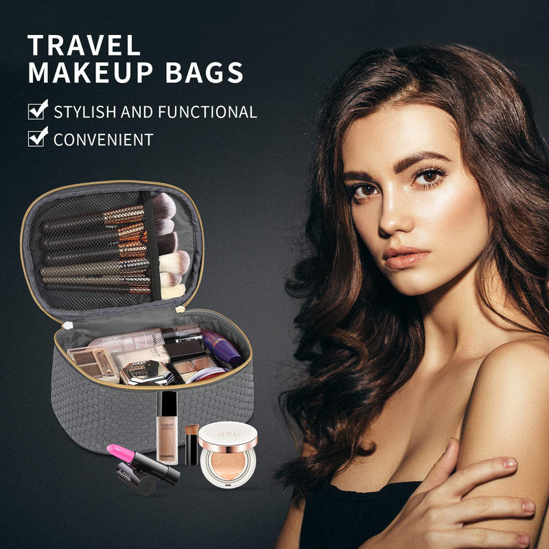 [Australia] - Makeup Bag Travel Cosmetic Bag for Women Portable Waterproof Makeup Organizer Bag Toiletry Bags 3 Pack (Gray) Gray 
