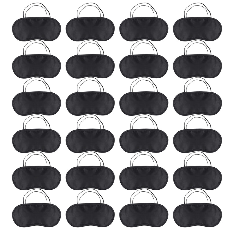 [Australia] - kuou 24 Pack Sleep Eye Mask Shade Cover, Soft Blindfold Travel Sleep Cover Comfortable Lightweight Eye Sleeping Mask for Travel, Sleeping, Lunch Break (Black) 