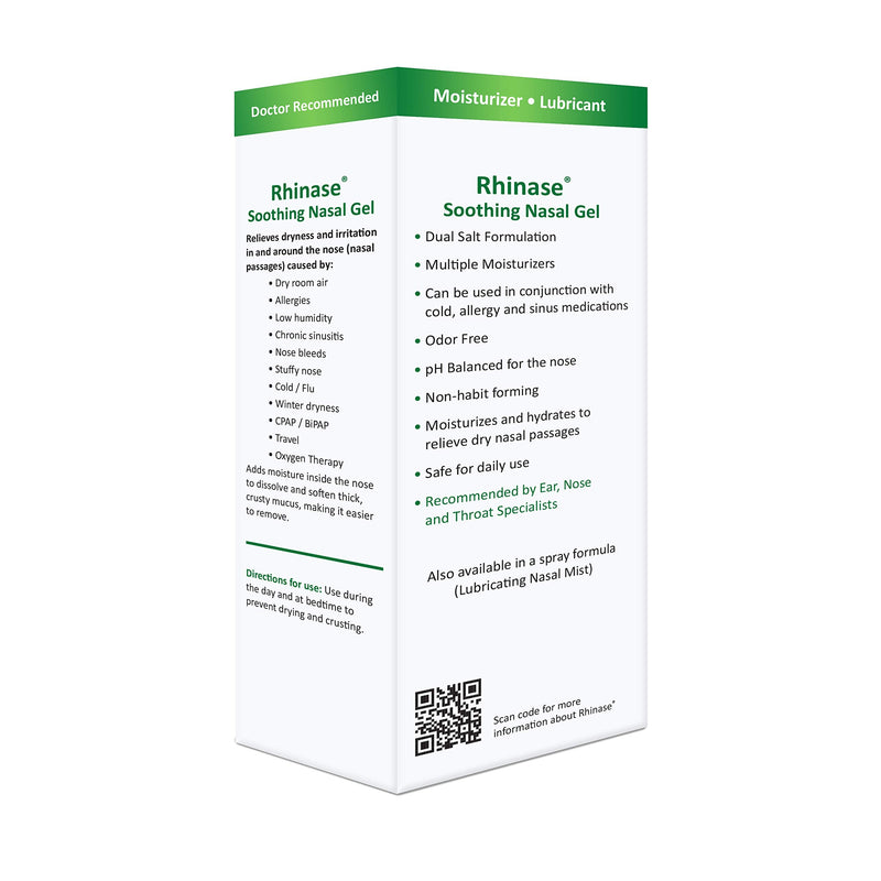 [Australia] - Rhinase Allergy Relief Lubricating Nasal Gel – Steroid Free, Dual Wetting Agent & Salt Formulation (1 oz.) for Nasal Dryness Nosebleeds Saline Gel for Nose 
