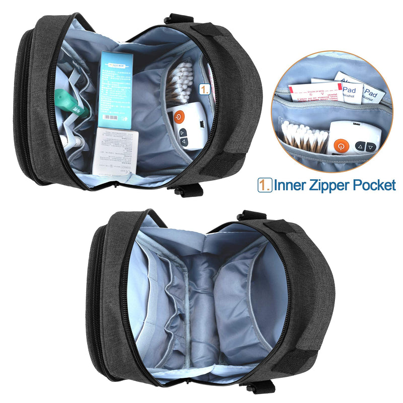 [Australia] - CURMIO Insulin Cooler Travel Case, Diabetic Medication Organizer Bag with Shoulder Strap for Insulin Pens and Diabetic Supplies, Black (Patented Design) 