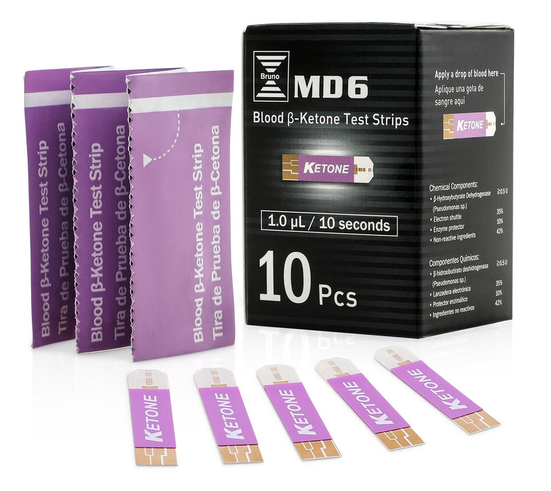 [Australia] - Bruno MD6 Box of 10 Ketone Test Strips to Use with Our MD6 Blood Monitoring System | Stay in Ketosis and Get The Best Results with Accurate Keto Counts While Following The Ketogenic Diet … 