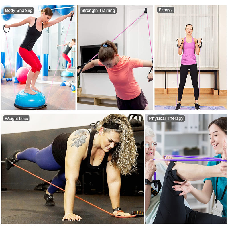 [Australia] - 3 Pcs Resistance Bands Tubes Set with Handles, Exercise Fitness Bands for Women,Muscle Strength Training,Workout,Physical Therapy, Yoga, Pilates, Door Anchor& Storage Pouch 