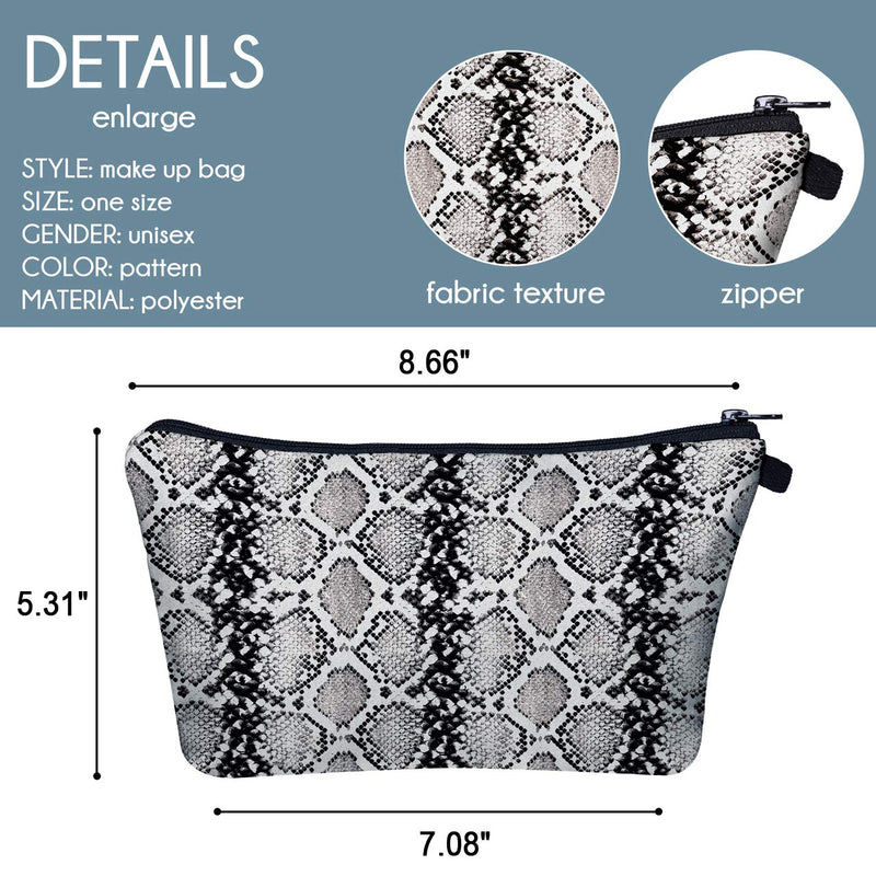 [Australia] - Ayliss Women Makeup Bag Digital Print Cosmetic Pouch Evening Party Clutch Handbag (Snakeskin) Snakeskin 