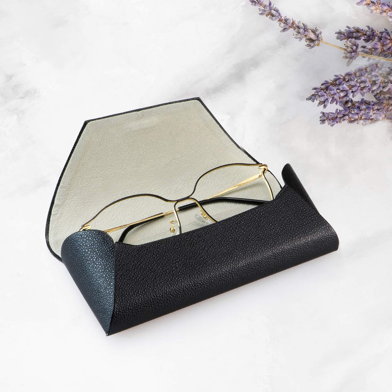 [Australia] - LifeArt Eyeglass Case Hard Shell, Portable Sunglass Case, fashionable PU Leather Eyeglass Case, Lightweight A_638_black 