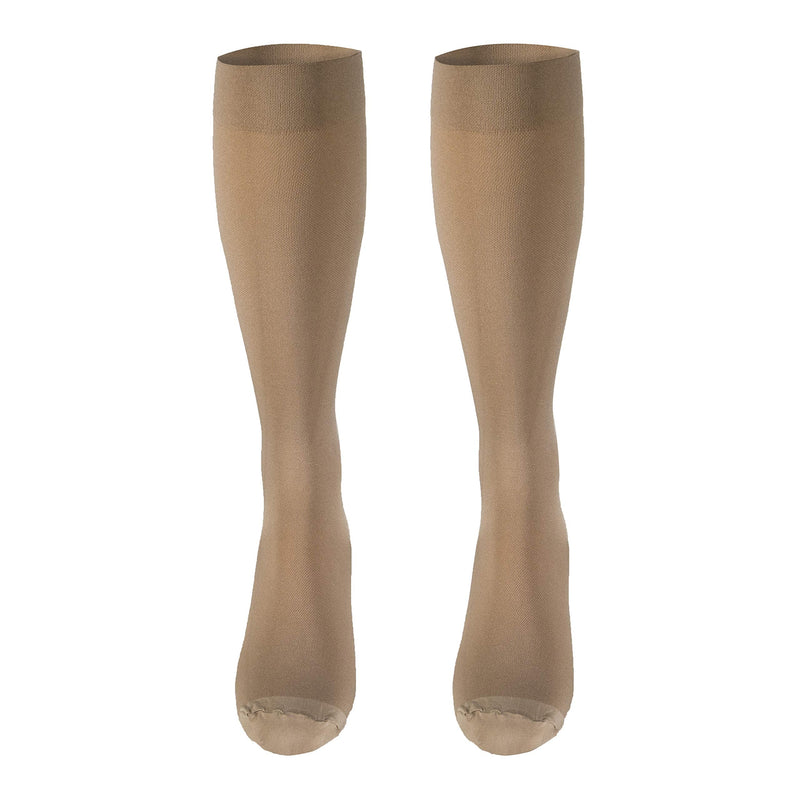 [Australia] - Truform Short Length Surgical Stockings, 18 mmHg Compression for Men and Women, Reduced Length, Closed Toe, Beige, Large Large (1 Pair) 
