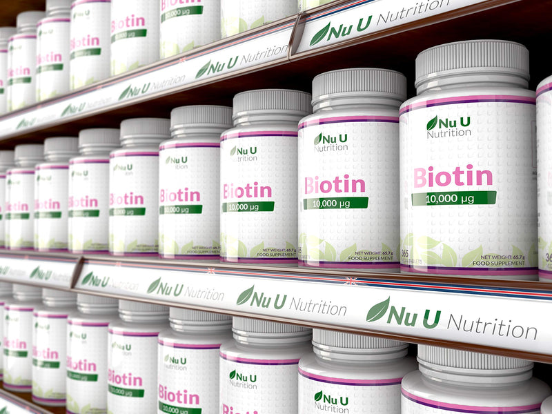 [Australia] - Biotin Hair Growth Supplement - 365 Vegan Tablets (Full Year Supply) - Biotin 10,000mcg by Nu U Nutrition 