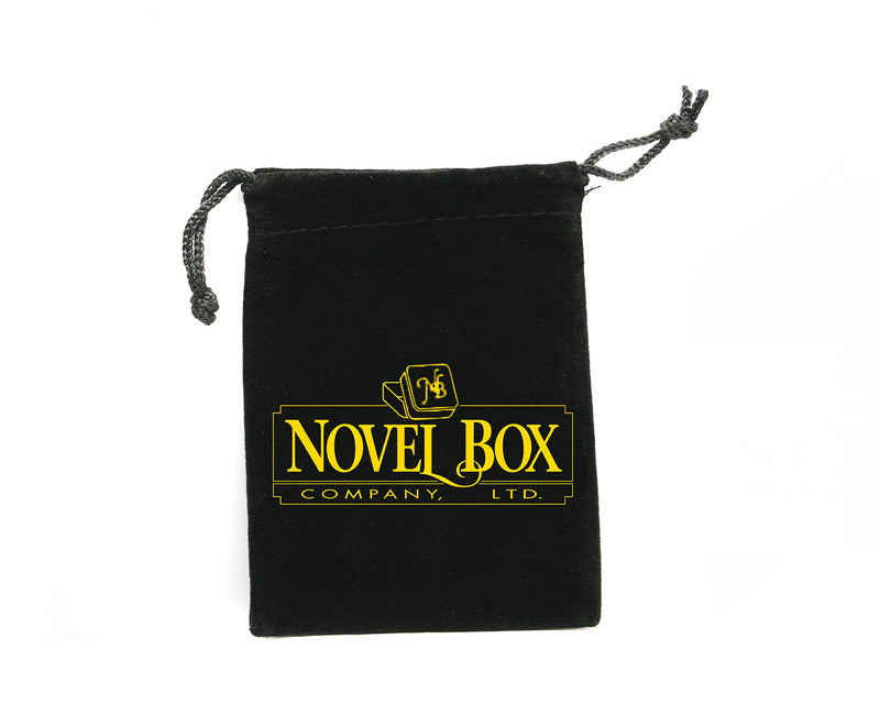 [Australia] - Novel Box Premium Large Black/Black Stitched Leatherette Pearl/Omega Necklace Folder + Custom NB Pouch Large: 8X6 