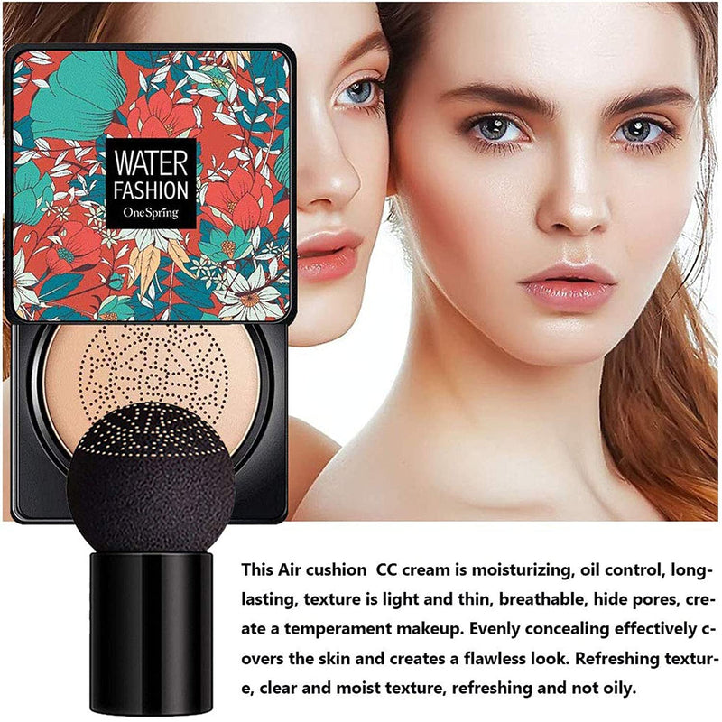 [Australia] - Miniling Mushroom Head Moisturizing Foundation,Air Cushion CC Cream Mushroom Head,Concealer Lasting Nude Makeup,Oil Control,Long Lasting Liquid Foundation Beauty Moisturizing CC Cream (Natural Color) 