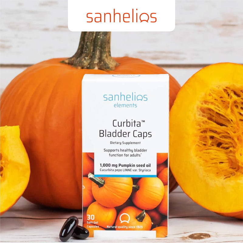 [Australia] - Sanhelios Curbita Bladder Caps Pumpkin Seed Oil 1,000mg - Healthy Bladder Function Support Supplement for Men & Women - Non-GMO, Sugar-Free, Preservative-Free, Gluten-Free - 30 Softgel Capsules 
