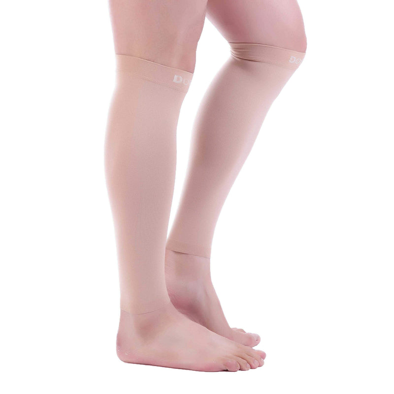 [Australia] - Doc Miller Calf Compression Sleeve Men and Women - 15-20mmHg Shin Splint Compression Sleeve Recover Varicose Veins, Torn Calf and Pain Relief - 1 Pair Calf Sleeves Skin/Nude Color - XXX-Large Size 