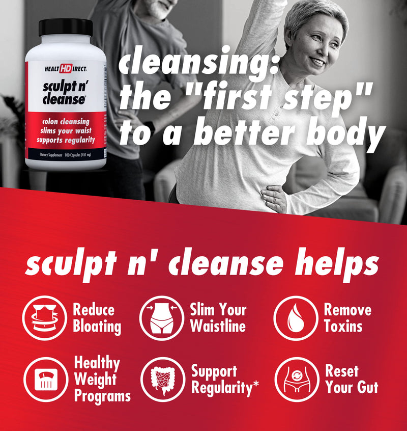 [Australia] - Sculpt n' Cleanse 100ct: Colon Cleanse, Detox, Weight Loss & Increased Energy Supplement | Vegan | Non GMO 100 Count (Pack of 1) 
