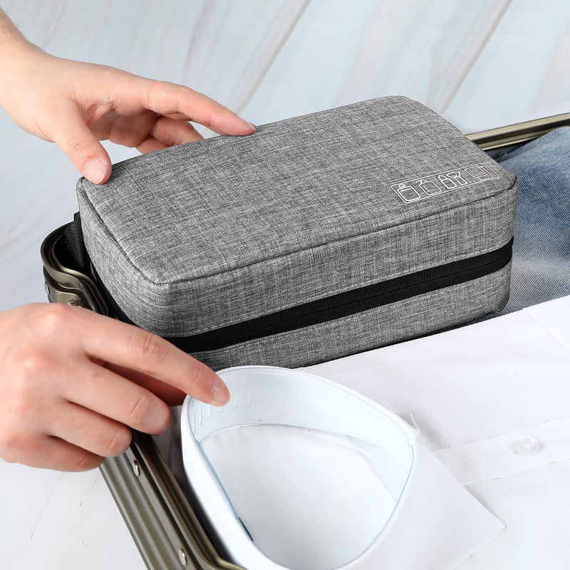 [Australia] - Mens Toiletry Bag Hanging Travel Shaving Dopp Kit Waterproof Organizer Bag Perfect Travel Accessory Gift (Gray) Gray 