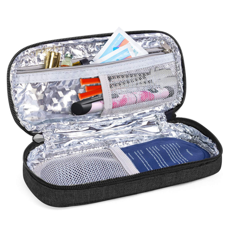 [Australia] - Luxja Insulin Travel Case, Insulin Bag for Insulin Pens and Other Diabetic Supplies (Bag Only), Black 
