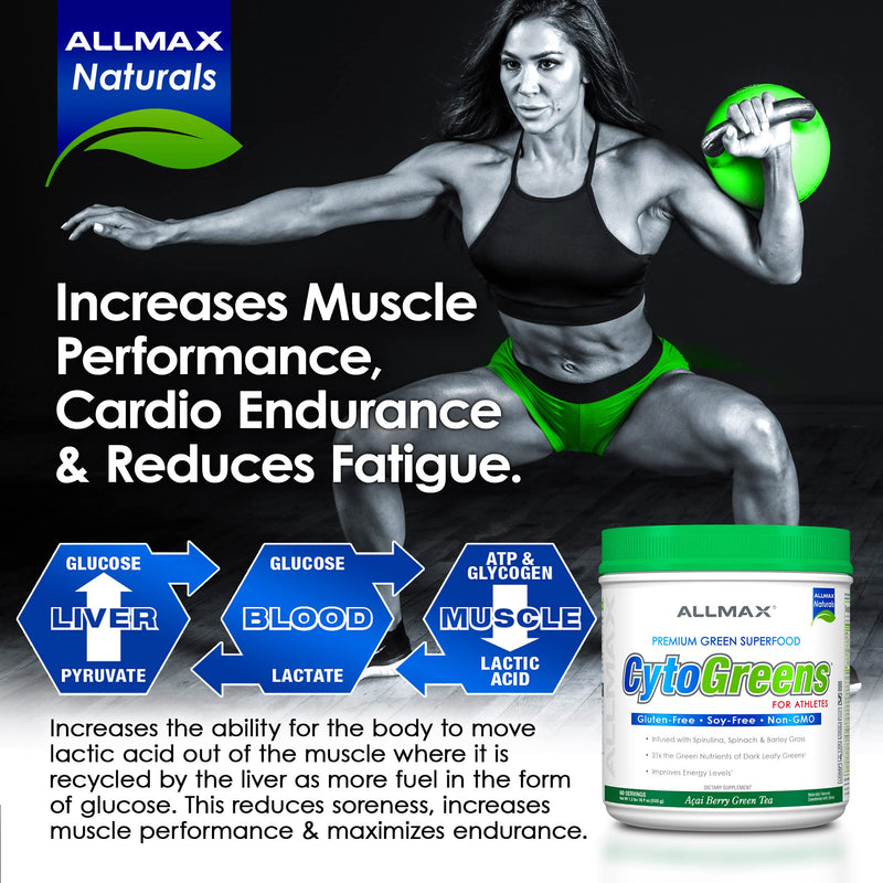 [Australia] - ALLMAX Nutrition - Cytogreens Super Greens Powder, Infused with Spirulina, Spinach & Barley Grass, Supports Immune Health and Digestive Function, Gluten Free and Vegan Friendly, 535 Grams 
