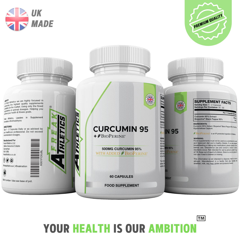 [Australia] - Curcumin 95 + Bioperine® 60 Turmeric Curcumin Capsules High Strength with Black Pepper - Curcumin 95% & Black Pepper - Turmeric Curcumin UK Made 