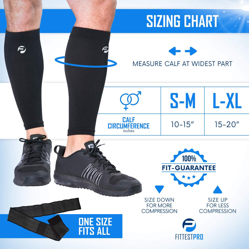 [Australia] - Calf Compression Sleeves and Leg Wraps (4 Piece) Shin Splint Support, Calve Guards for Men and Women - Braces Provide Healthy Circulation Pain Relief for Running, Basketball, Cycling, Maternity Large - X-Large Black Calf Sleeves Package 